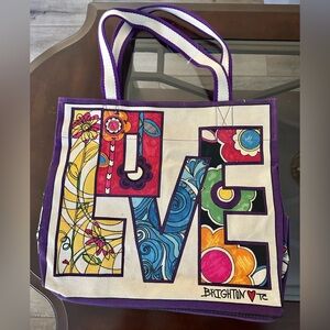 Brighton Women’s Bright Multicolor LOVE GROOVE II Canvas Tote Bag Clancy